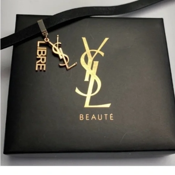 New YSL Black leather Necklace and or Bracelet with gold tone charms - Picture 2 of 9